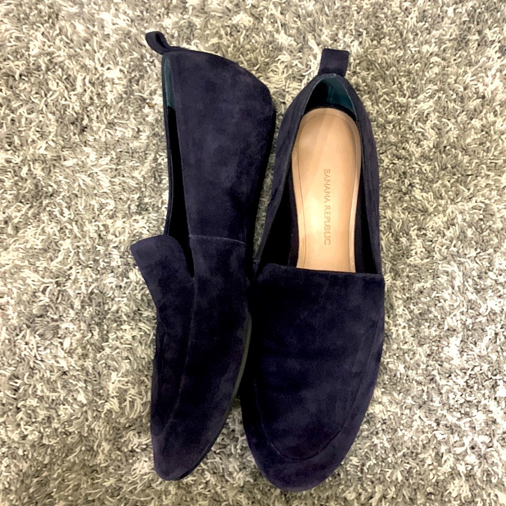 Banana Republic Navy Blue Suede Loafers